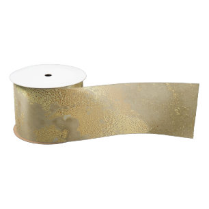 Modern Elegant Faux Gold Waterverf Marble Pattern Satijnen Lint