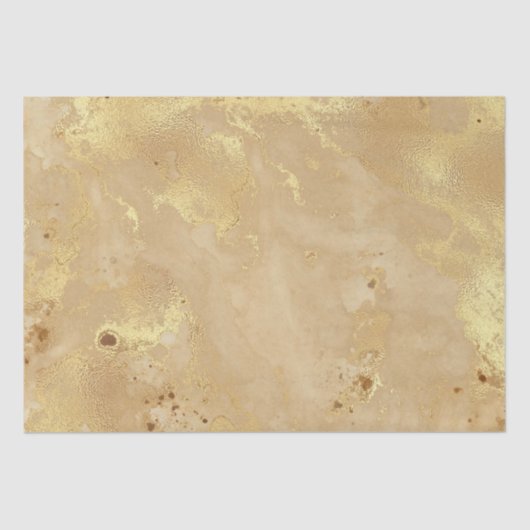 Modern Elegant Faux Gold Waterverf Marble Pattern Tissuepapier (Voorkant)