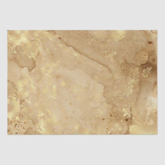 Modern Elegant Faux Gold Waterverf Marble Pattern Tissuepapier (Voorkant)