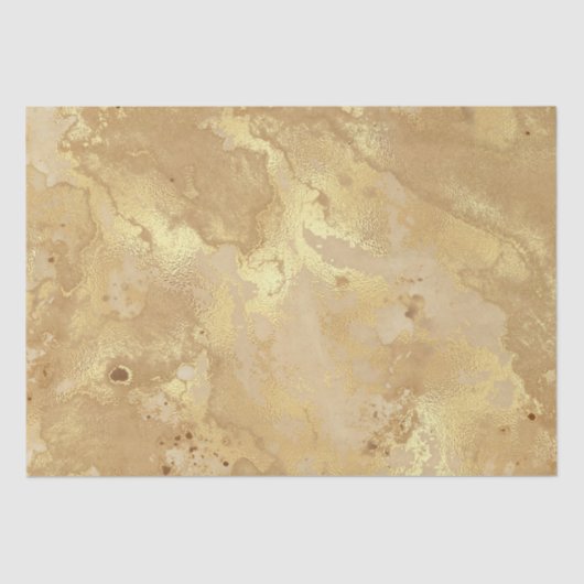 Modern Elegant Faux Gold Waterverf Marble Pattern Tissuepapier (Voorkant)