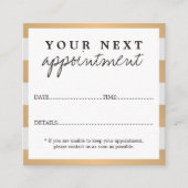 Modern Elegant Faux Goud Grijs Wit Schoonheidssalo Afsprakenkaartje (Voorkant)