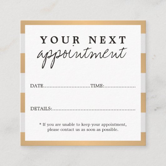 Modern Elegant Faux Goud Grijs Wit Schoonheidssalo Afsprakenkaartje (Voorkant)