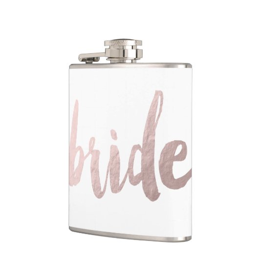 modern elegant faux roos gold " bride " heupfles (Links)