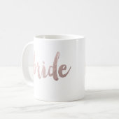 modern elegant faux roos gold " bride " koffiemok (Voorkant links)