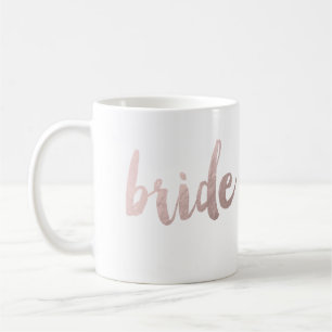 modern elegant faux roos gold " bride " koffiemok