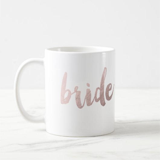 modern elegant faux roos gold " bride " koffiemok (Links)