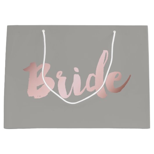 modern elegant faux roos gold " bride " large cadeautasje (Voorkant)