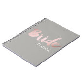 modern elegant faux roos gold " bride " notitieboek (Linkerzijde)