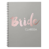 modern elegant faux roos gold " bride " notitieboek (Voorkant)