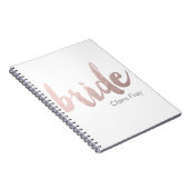modern elegant faux roos gold " bride " notitieboek (Rechterzijde)