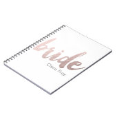 modern elegant faux roos gold " bride " notitieboek (Linkerzijde)