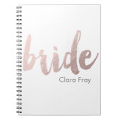 modern elegant faux roos gold " bride " notitieboek (Voorkant)