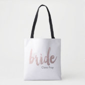 modern elegant faux roos gold " bride " tote bag (Voorkant)