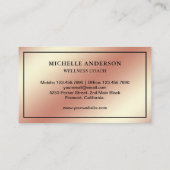 Modern Elegant Faux Roos Gold Foil Dragonfly Visitekaartje (Achterkant)