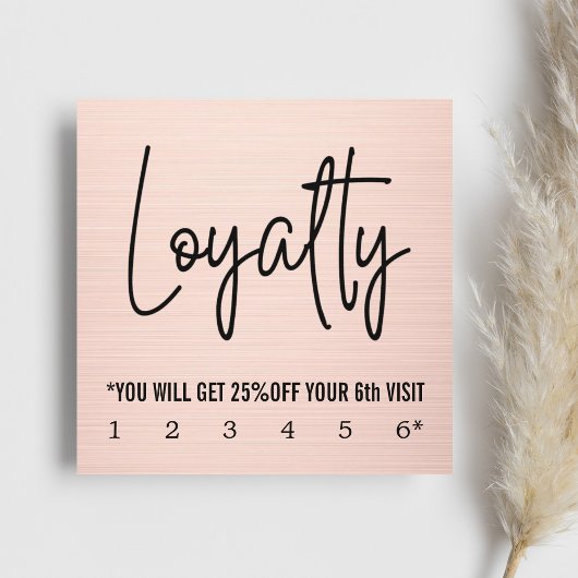 Modern Elegant Faux Rose Gold Loyalty Card