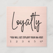 Modern Elegant Faux Rose Gold Loyalty Card (Voorkant)
