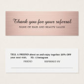 Modern Elegant Faux Rose Gold Salon Mini Visitekaartjes (Voorkant /achterkant)