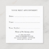 Modern Elegant Faux Silver Beauty Salon Afsprakenkaartje (Achterkant)