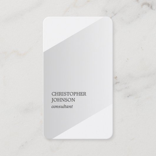 Modern Elegant Faux Silver Geometric Consultant Visitekaartje (Voorkant)