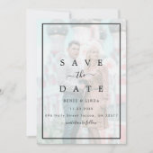 Modern Elegant Faux Vellum Effect Photo Wedding Save The Date (Voorkant)