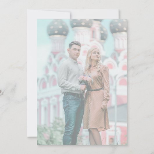 Modern Elegant Faux Vellum Effect Photo Wedding  Save The Date (Achterkant)
