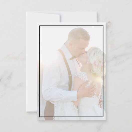 Modern Elegant Faux Vellum Overlay Photo Rsvp Card (Achterkant)