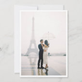 Modern Elegant Faux Vellum Photo Overlay Wedding Kaart (Achterkant)
