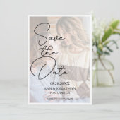 Modern Elegant Faux Vellum Photo Wedding Save The Date (Staand voorkant)