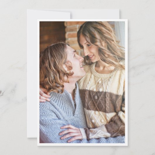 Modern Elegant Faux Vellum Photo Wedding Save The Date (Achterkant)