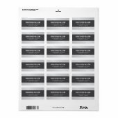 Modern Elegant Faux Zilver Grijs Wit Etiket (Full Sheet)