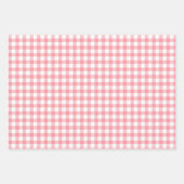 Modern Elegant Festive Pink Clover Deer Gingham Inpakpapier Vel (Voorkant)