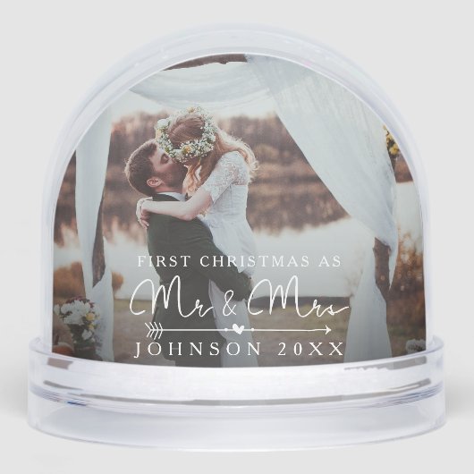 Modern Elegant First Married Sneeuwbol (Voorkant)