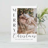 Modern Elegant Five Photo Collage Christmas Feestdagenkaart (Staand voorkant)