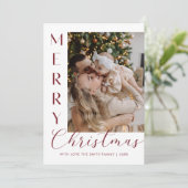 Modern Elegant Five Photo Collage Christmas Feestdagenkaart (Staand voorkant)