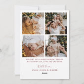 Modern Elegant Five Photo Collage Christmas Feestdagenkaart (Achterkant)