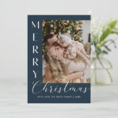 Modern Elegant Five Photo Collage Christmas Feestdagenkaart (Staand voorkant)