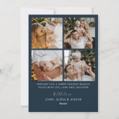 Modern Elegant Five Photo Collage Christmas Feestdagenkaart (Achterkant)