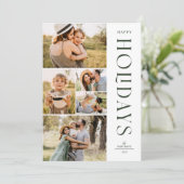 Modern Elegant Five Photo Collage Prettige feestda Feestdagenkaart (Staand voorkant)