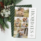 Modern Elegant Five Photo Collage Prettige feestda Feestdagenkaart