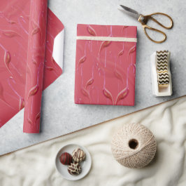 Modern Elegant Flamingo Koraal Roze Cadeaupapier
