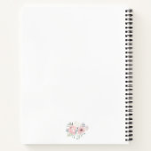 Modern Elegant Floral Blush Pink Monogram Notitieboek (Achterkant)