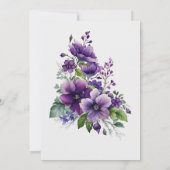 Modern Elegant Floral Chic Paars Boho Wedding Kaart (Achterkant)