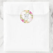 Modern Elegant Floral Chic Wedding Classic Round Ronde Sticker (Tas)