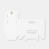 Modern Elegant Floral Cross Baptisme Bedankdoosjes (Uitgevouwen)