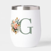 Modern Elegant Floral Custom Monogram (Achterkant)