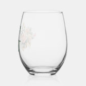 Modern Elegant Floral Custom Monogram Wijnglas Zonder Voet (Links)