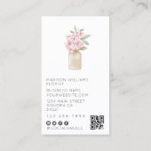 Modern Elegant Floral Design Bloemist QR Code Visitekaartje (Achterkant)
