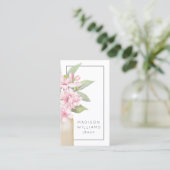 Modern Elegant Floral Design Bloemist QR Code Visitekaartje (Staand voorkant)