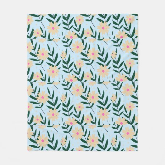 Modern Elegant Floral Fleece Deken (Voorkant)