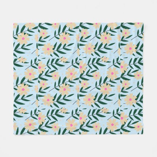 Modern Elegant Floral Fleece Deken (Voorkant (Horizontaal))